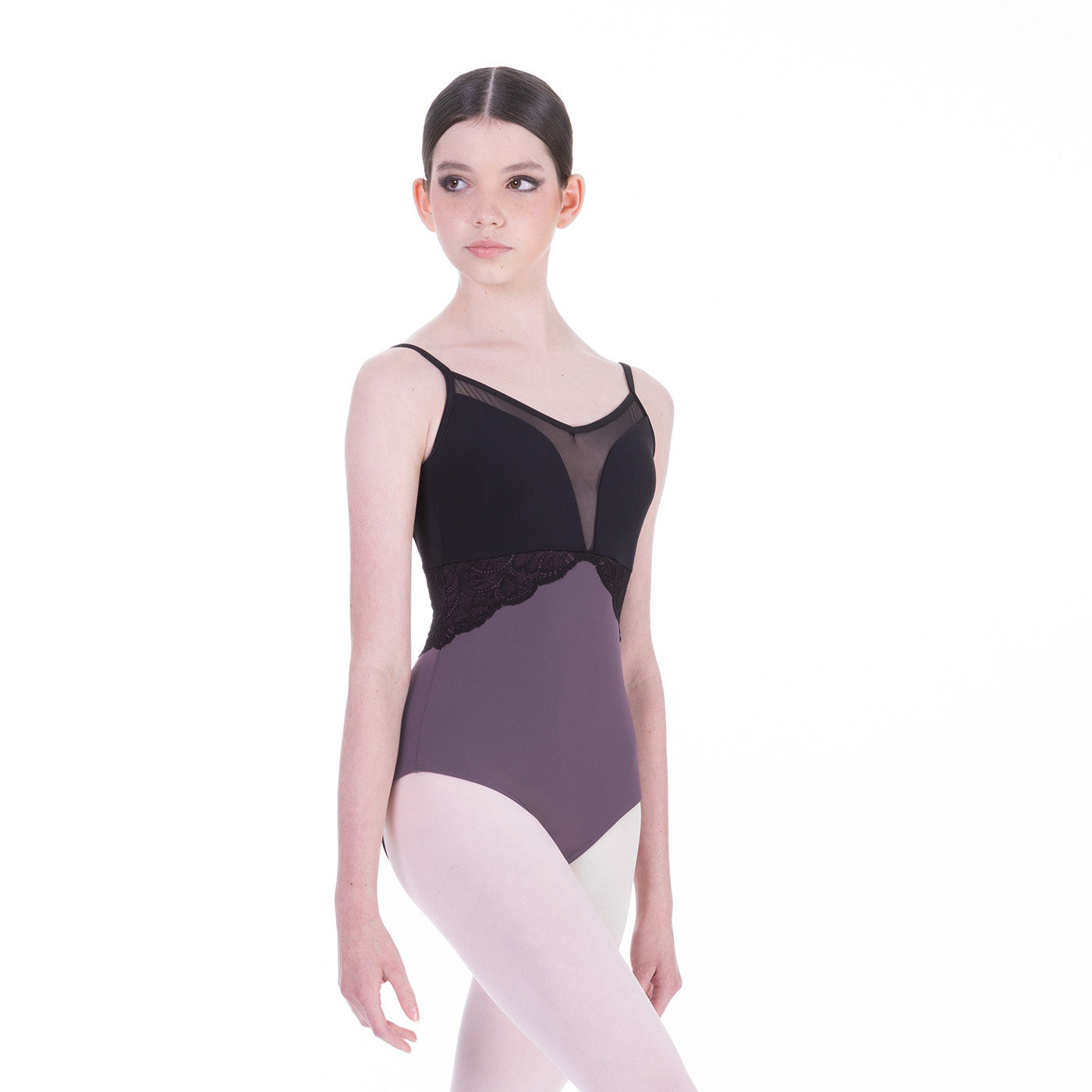 Girls Black & Purple Ballet Onesies(DA5111MP/Black/Mother of Pearl)