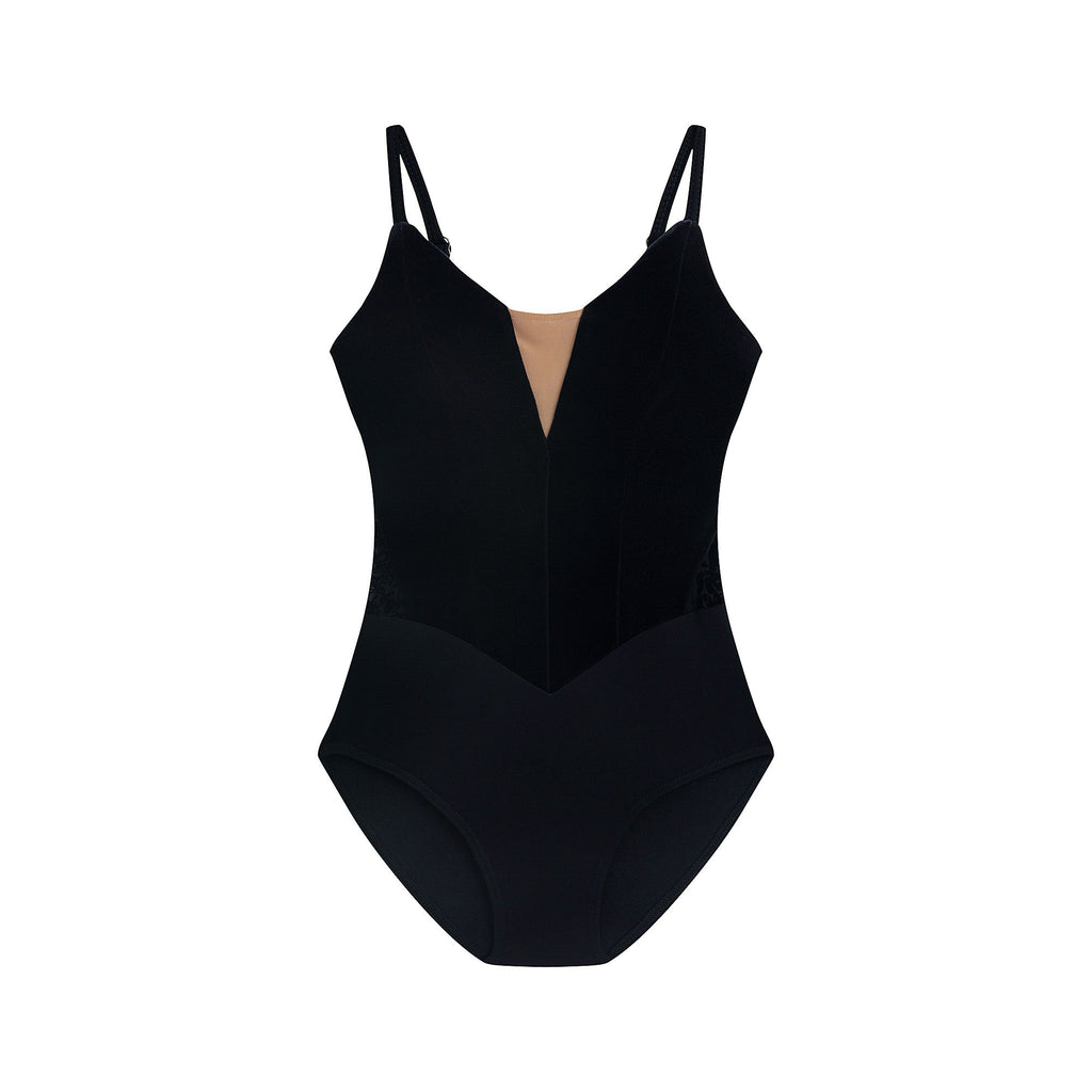 Women Black Velvet Ballet Onesies With Lining(DA4049MP/black)