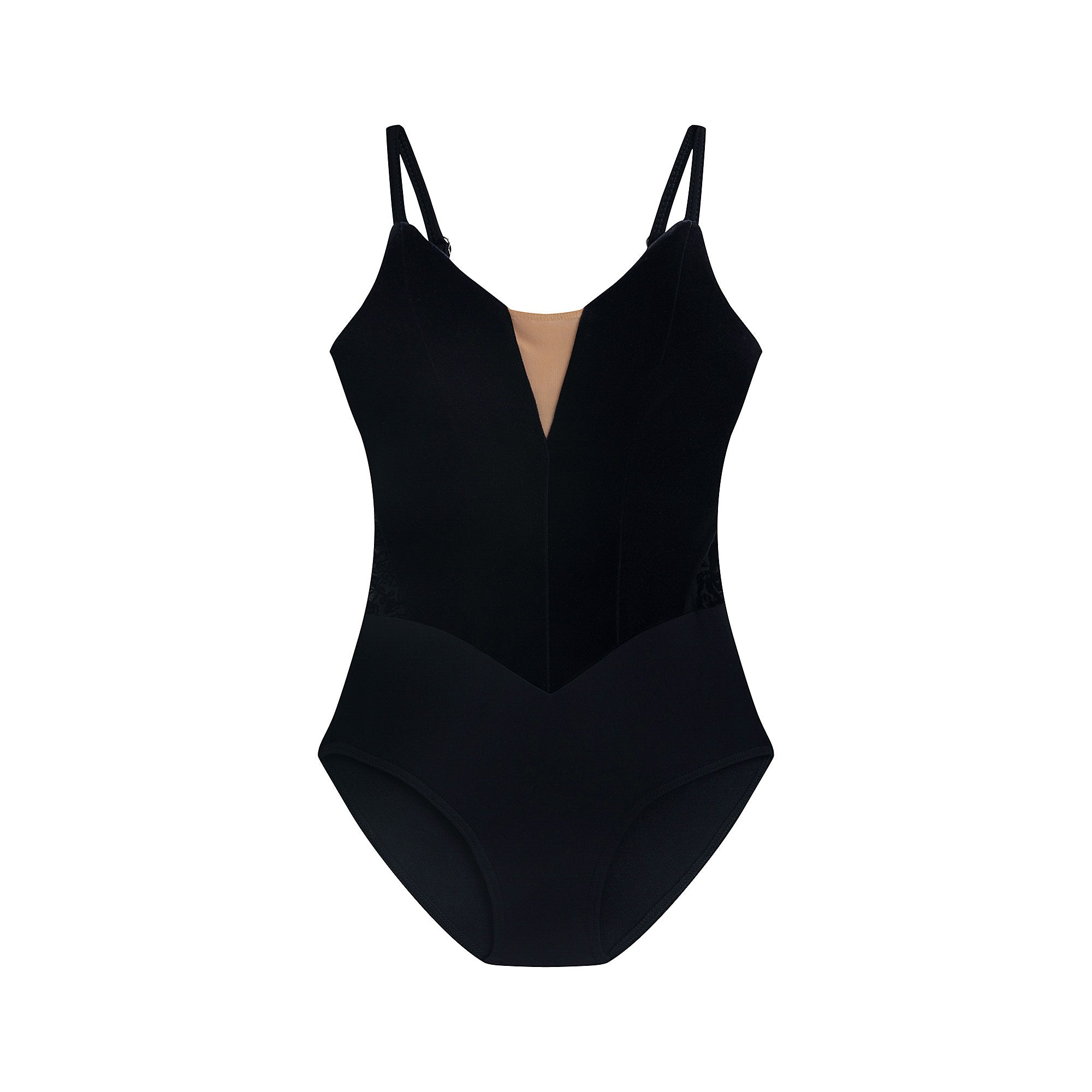 Women Black Velvet Ballet Onesies With Lining(DA4049MP/black)