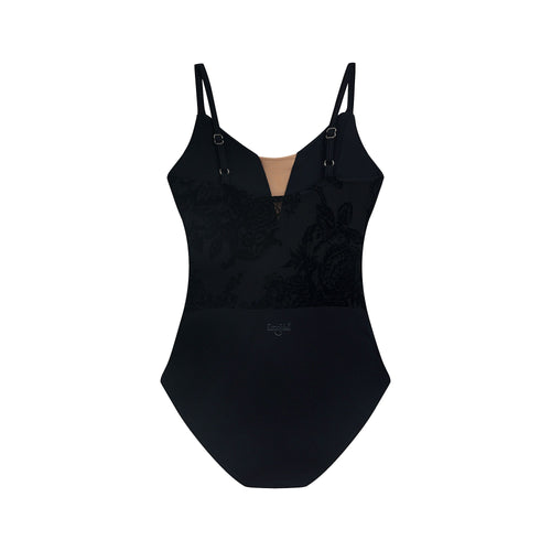 Girls Black Velvet Ballet Onesies(DAD4049MP/black)