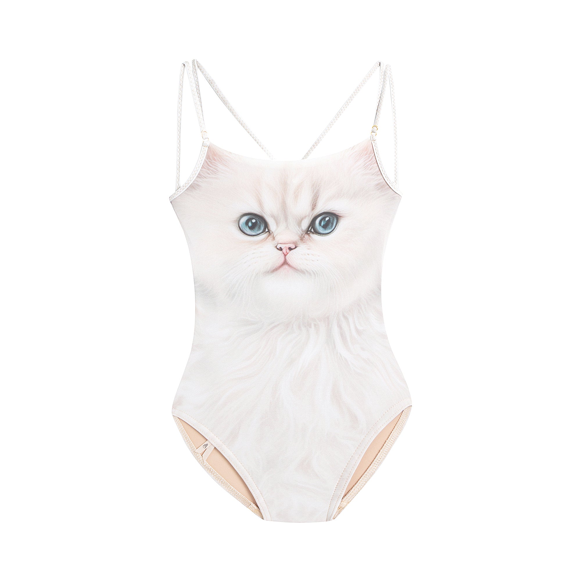 Girls White Cat Ballet Onesies(J231LE33VL/cream)