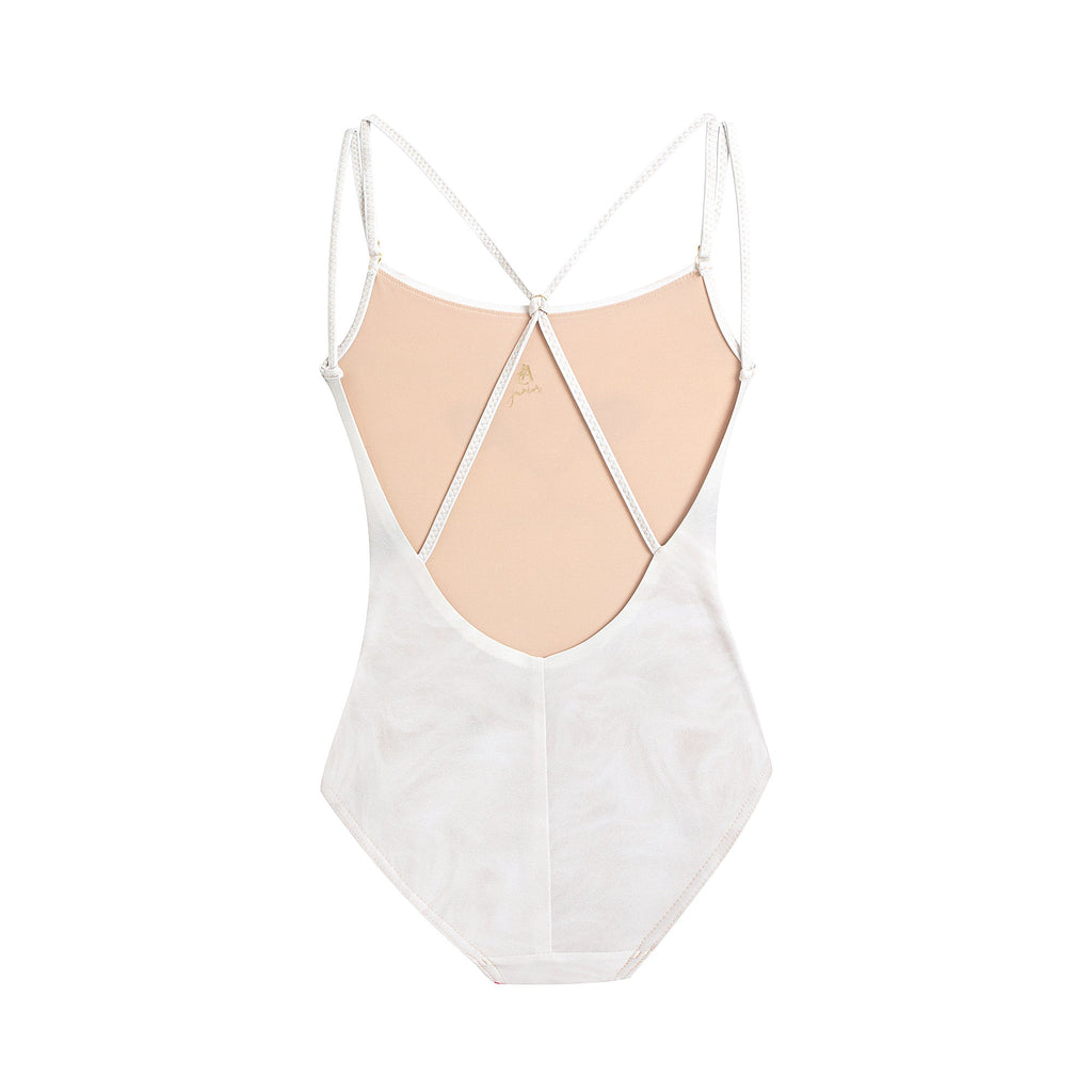 Women White "CATavatar" Ballet Onesies(231LE33VL/cream-AI)