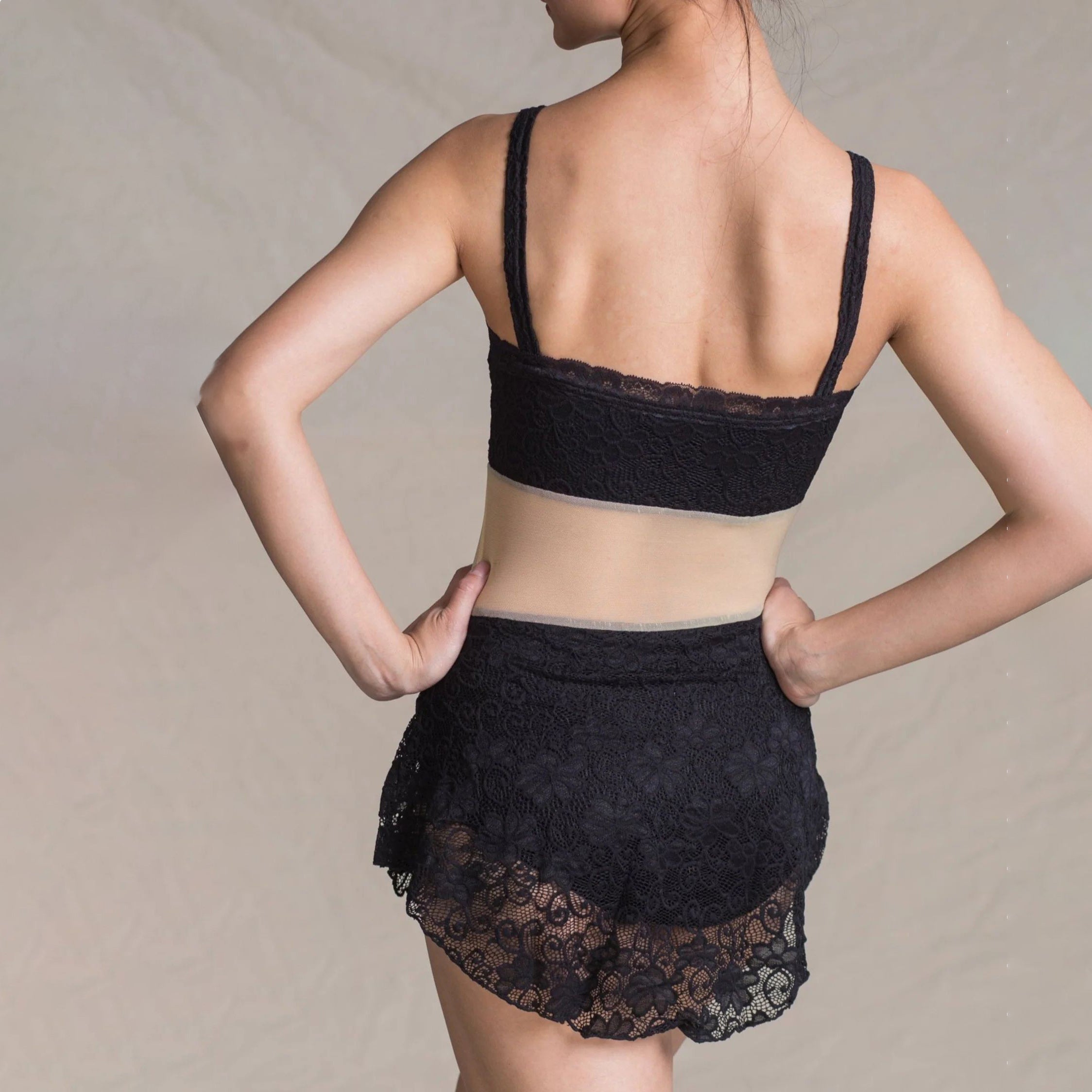 Women Black Ballet Onesies(1513/Black)
