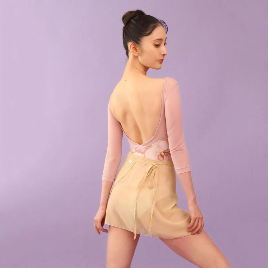 Women Pink "Marble stone" Ballet Onesies(161112846/Plie sleeve 7/Moss pink)