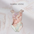 Women Pink "Marble stone" Ballet Onesies(161112935/Plie/Moss pink)