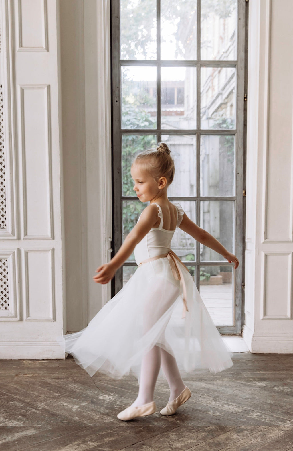 Girls White Ballet Onesies