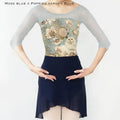 Women Moss Blue"Poppied garden Blue"Ballet Onesies(166054391/Demi plie sleeve7/Moss blue)