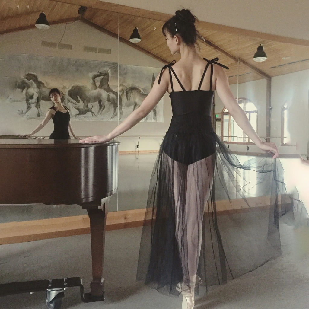 Women Black Ballet Onesies(1721/Black)