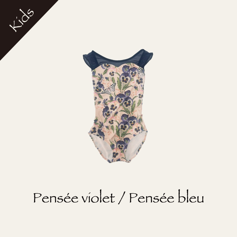 Girls Navy "Pensee violet" Ballet Onesies