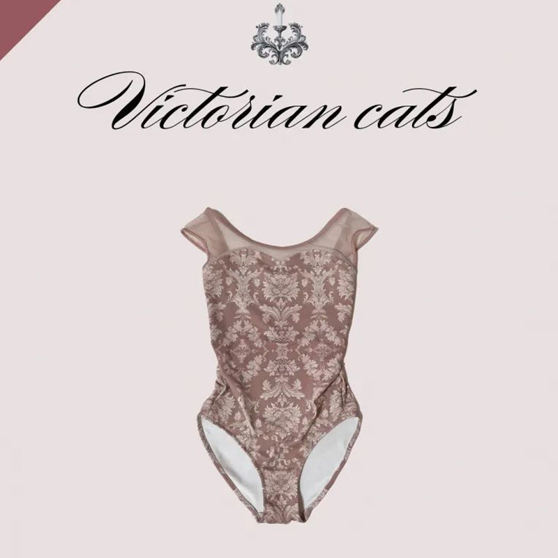 Girls Pink"Victorian cats Milk tea"Ballet Onesies(178561418/Plie/Moss pink)