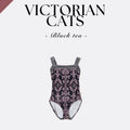 Girls Grey "Victorian Cats" Ballet Onesies