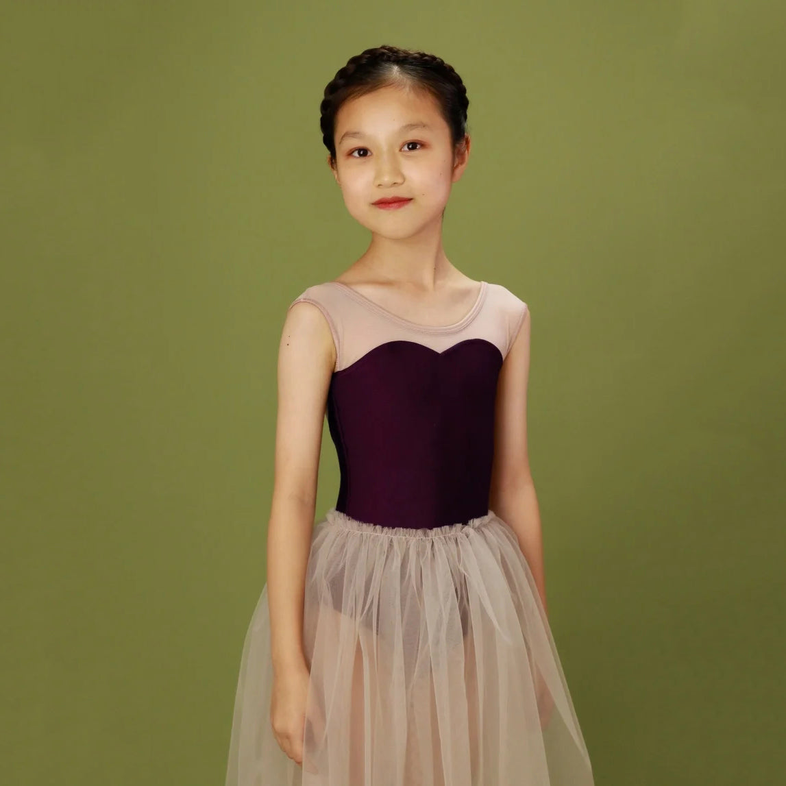 Girls Dark Pink "Budou" Ballet Onesies
