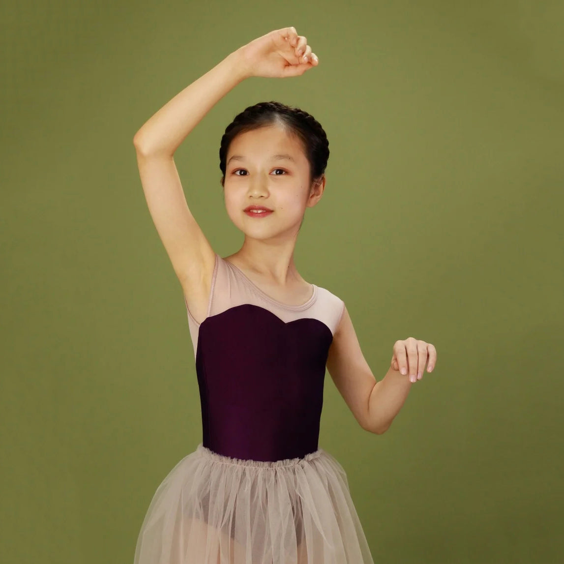 Girls Dark Pink "Budou" Ballet Onesies