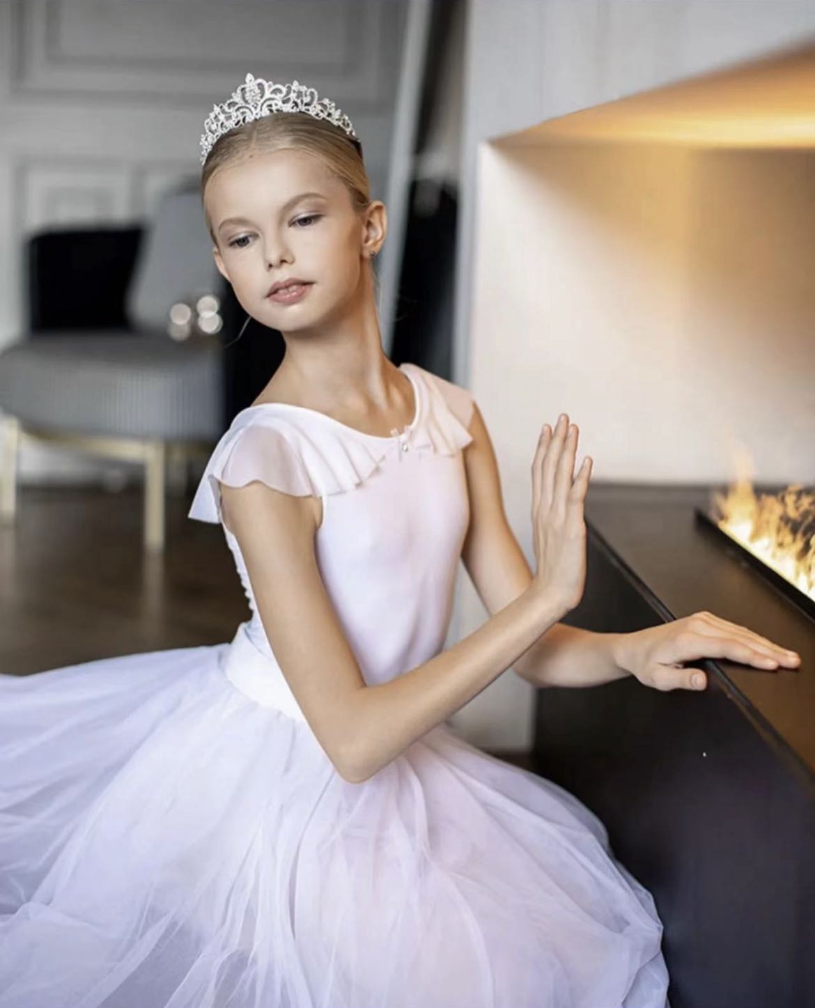 Girls White Ballet Onesies