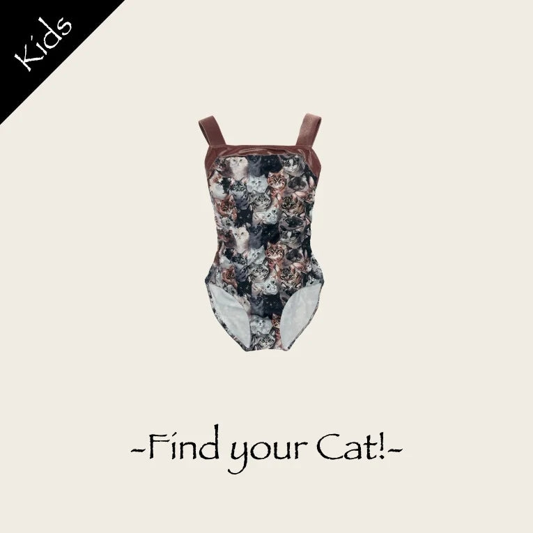 Girls Dark Pink "Find your Cat" Ballet Onesies