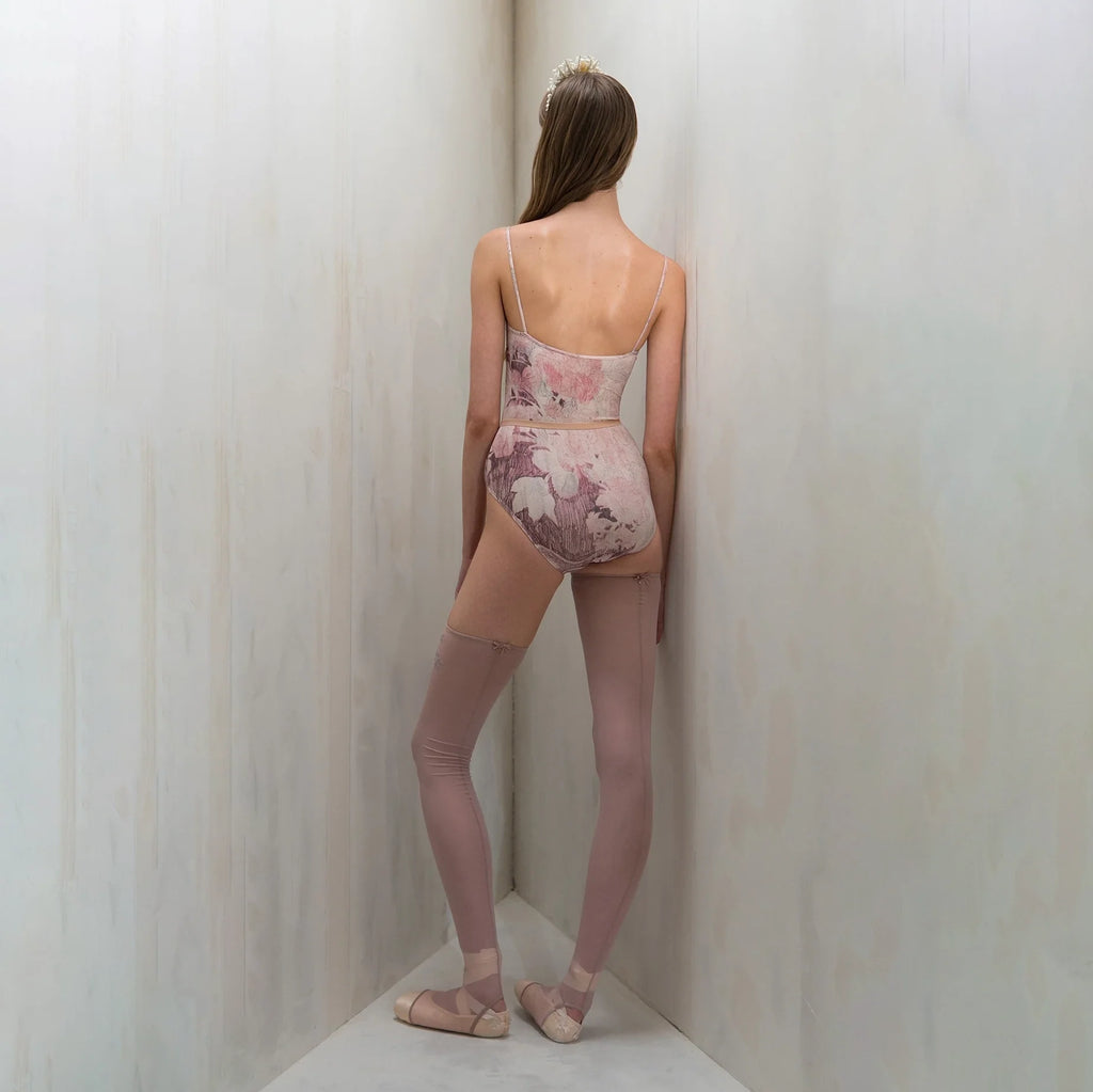 Girls Dusty Blush Printed "JUNIOR MISTY GARDEN" Ballet Onesies(J181LE01VL/dusty blush)