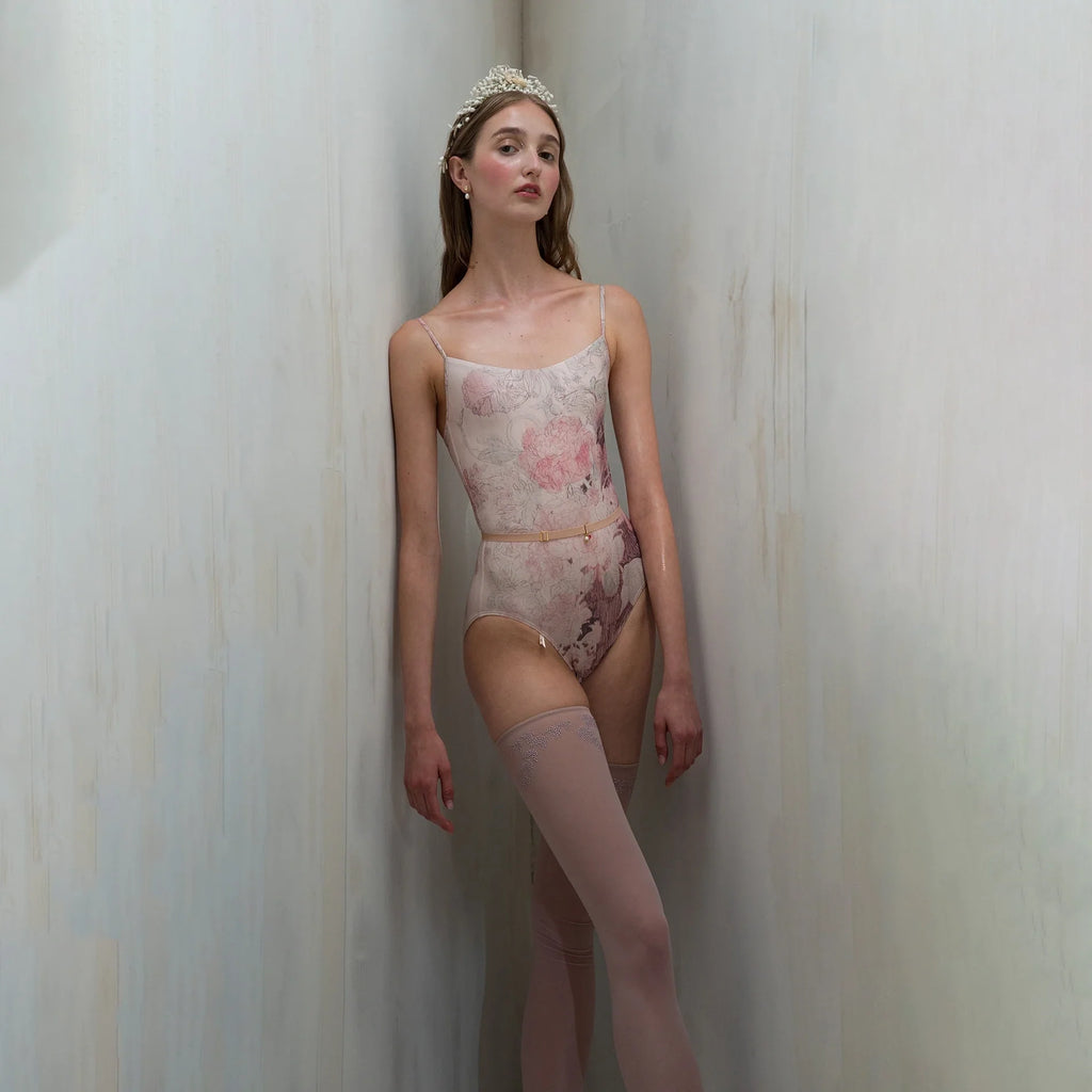 Girls Dusty Blush Printed "JUNIOR MISTY GARDEN" Ballet Onesies(J181LE01VL/dusty blush)