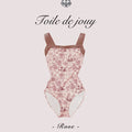 Women Pink "Toile de Jouy Rose" Ballet Onesies(182241243/Pique/Pink)
