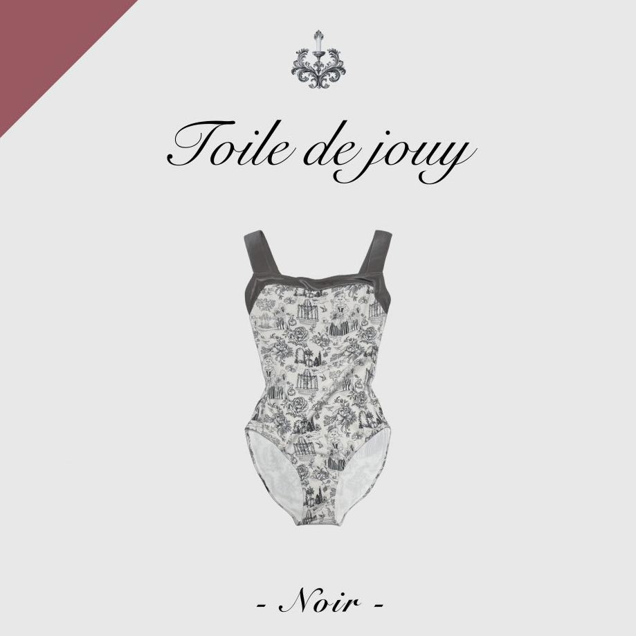 Girls Dark Grey"Toile de Jouy Noir"Ballet Onesies(182245555/Pique/Platina)