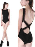 Women Black "ELEANOR" Ballet Onesies(182LE33VL/black)