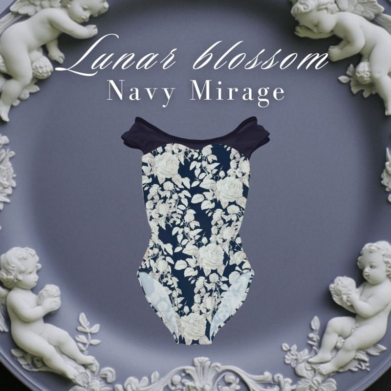Girls Navy"Lunar blossom-Navy Mirage"Ballet Onesies(185468177/Plie/Navy)