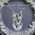 Girls White"Lunar blossom-Navy Mirage"Ballet Onesies(185468252HL/Pique/White)