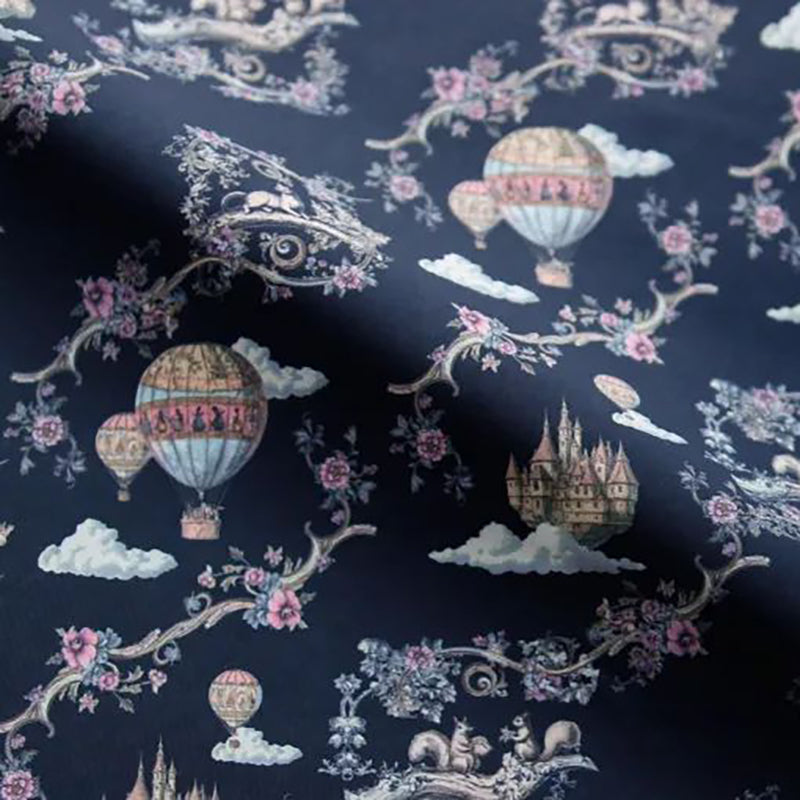 Girls Navy"Balloon Voyage"Ballet Onesies(186737752/Pique/Fog pink)