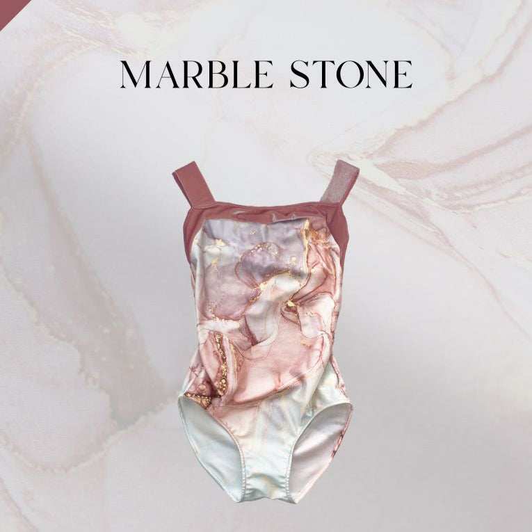 Girls Pink "Marble stone" Ballet Onesies(187731159HL/Pique/Fog pink)