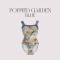 Girls Fog Blue "Poppied garden Blue" Ballet Onesies(187731435/Pique/Fog blue)