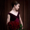 Women Wine Red Velvet Ballet Onesies(189643278/Promenade/Garnier Rouge)