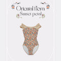Girls Beige Floral "Oriental flora" Ballet Onesies(190030863/Plie/Milky beige/Sunset petal)