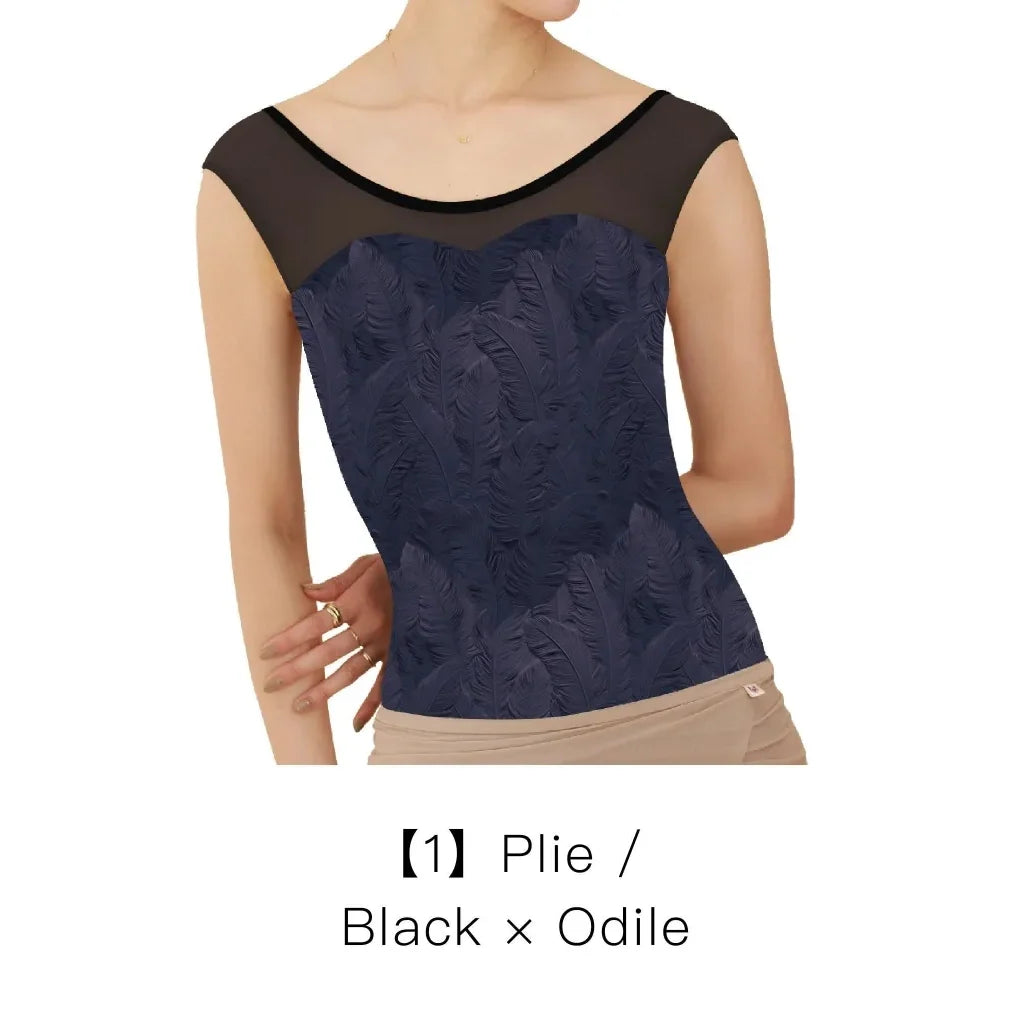 Women Black Feather Ballet Onesies(190206974/Plie/Black × Odile)