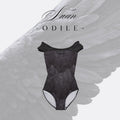 Girls Black Feather "Swan-Odile" Ballet Onesies(190208150HL/Plie/Black)