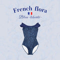 Girls Blue "French flora-Bleu" Ballet Onesies(190678899HL/Plie/Navy)