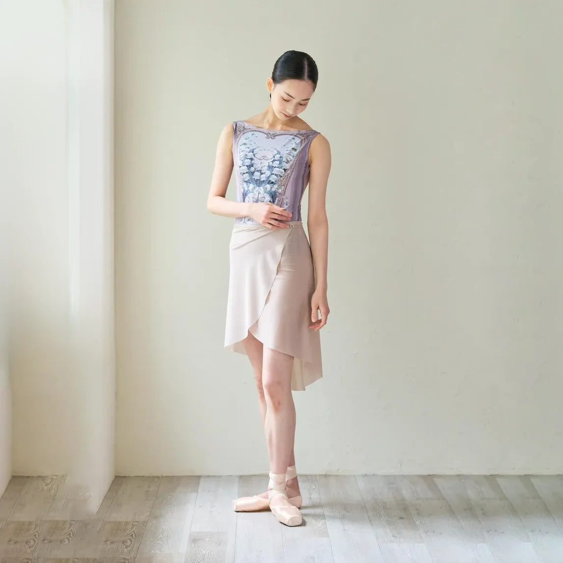 Women Moss Pink "Secret garden-Muguet-Rose Blanc" Ballet Onesies(191892194/Degage/Moss pink)