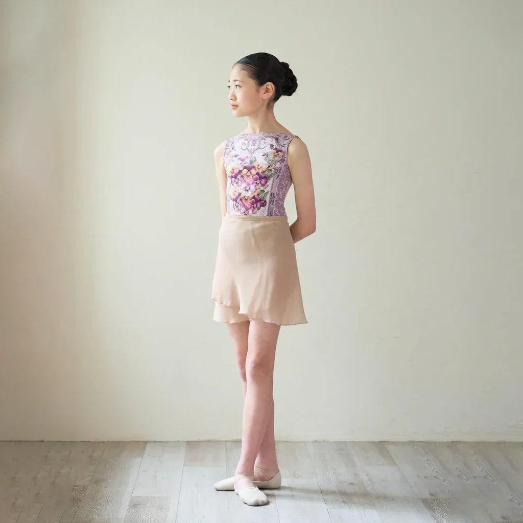 Girls Moss Pink "Secret garden-Pensee-Rose Violet" Ballet Onesies(191892257/Degage/Moss pink)
