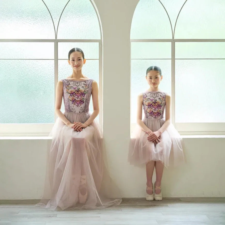 Girls Moss Pink "Secret garden-Pensee-Rose Violet" Ballet Onesies(191892257/Degage/Moss pink)
