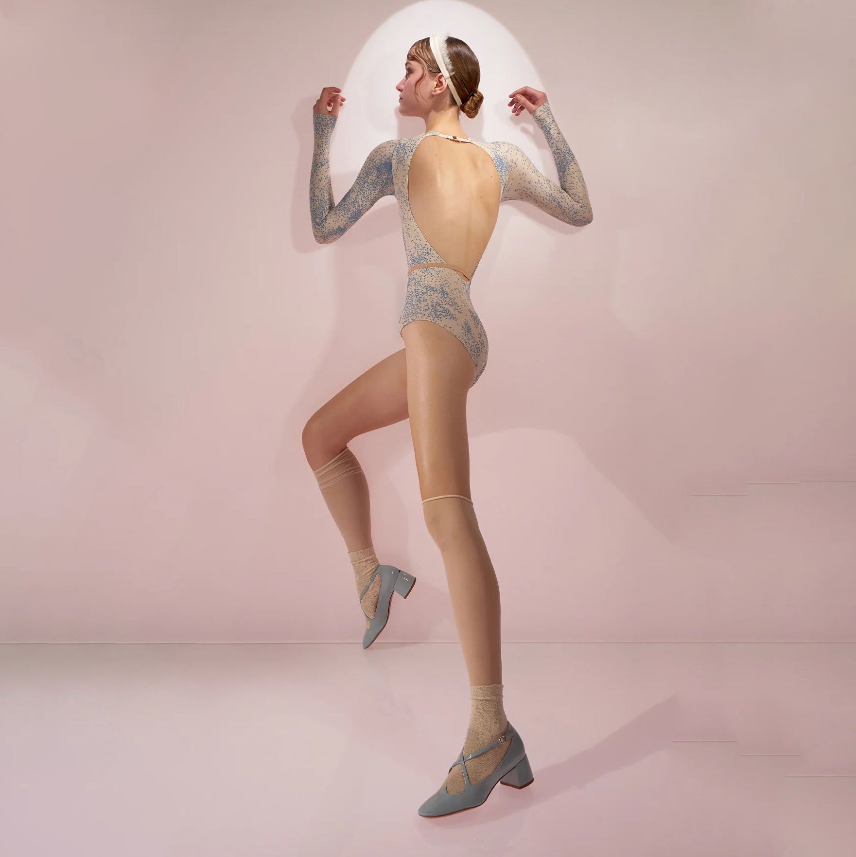 Women Blue'SPRINKLE DOT'Ballet Onesies(191LE21VL/blue)
