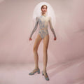 Women Blue'SPRINKLE DOT'Ballet Onesies(191LE21VL/blue)