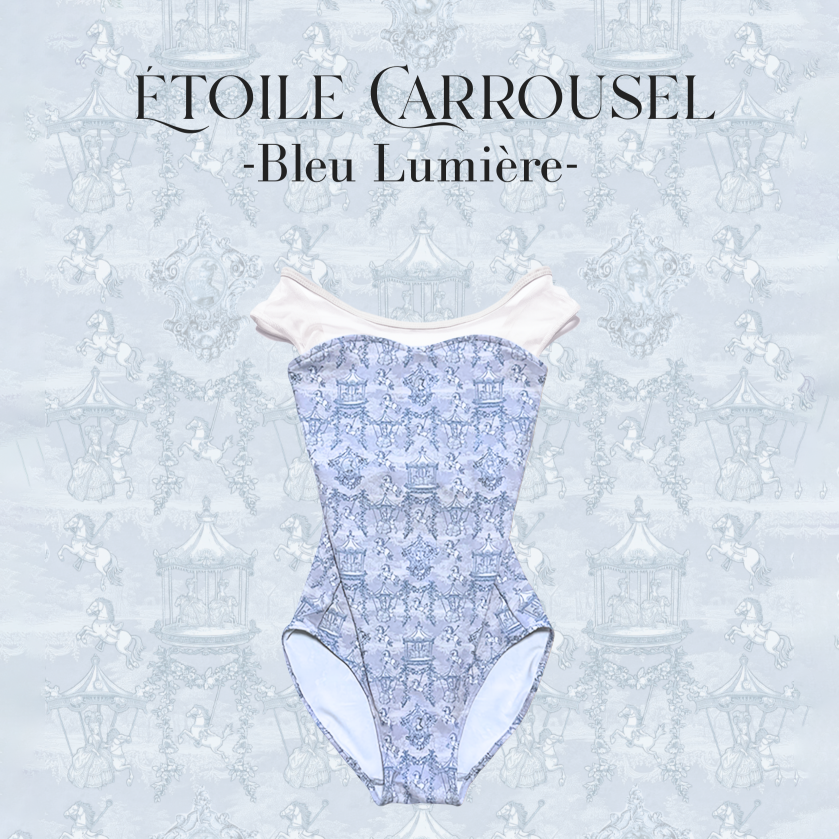 Girls Blue "Etoile Carrousel-Bleu Lumiere" Ballet Onesies(192083695HL/Plie/White)