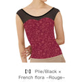 Women Rouge Floral Ballet Onesies(192439548/Plie/Black×French flora-Rouge)