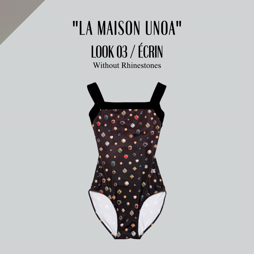 Girls Black Ballet Onesies(192664761/Pique/Black × La Maison unoa-Look 03/Ecrin)