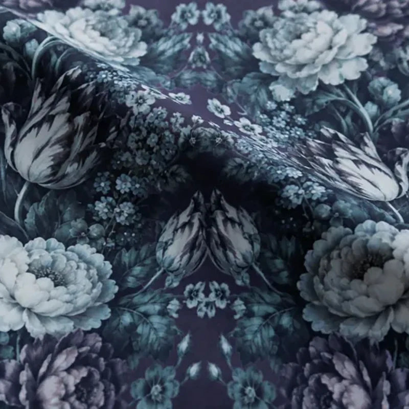 Women Blue Flower Ballet Onesies(193125923/Plie/Gray × Flower gate Autumn Bloom -Antique Blue)