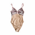 Tulip-mixmatch Velvet Leotard with Pink Stripes/Rose