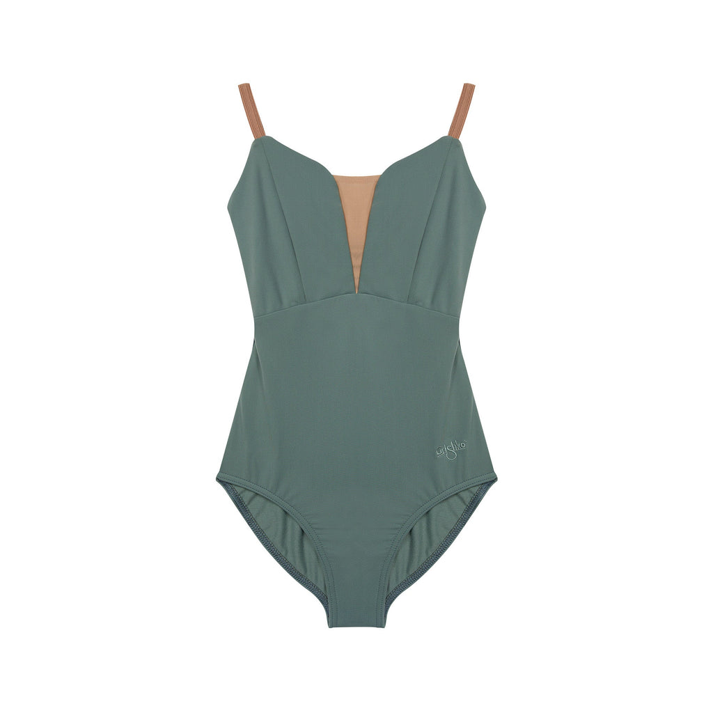 Girls Olive Ballet Onesies