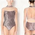 Women Light Coffee "Camila-Mesh/CV-Phantom/N-Base/Mesh-Dolce" Ballet Onesies