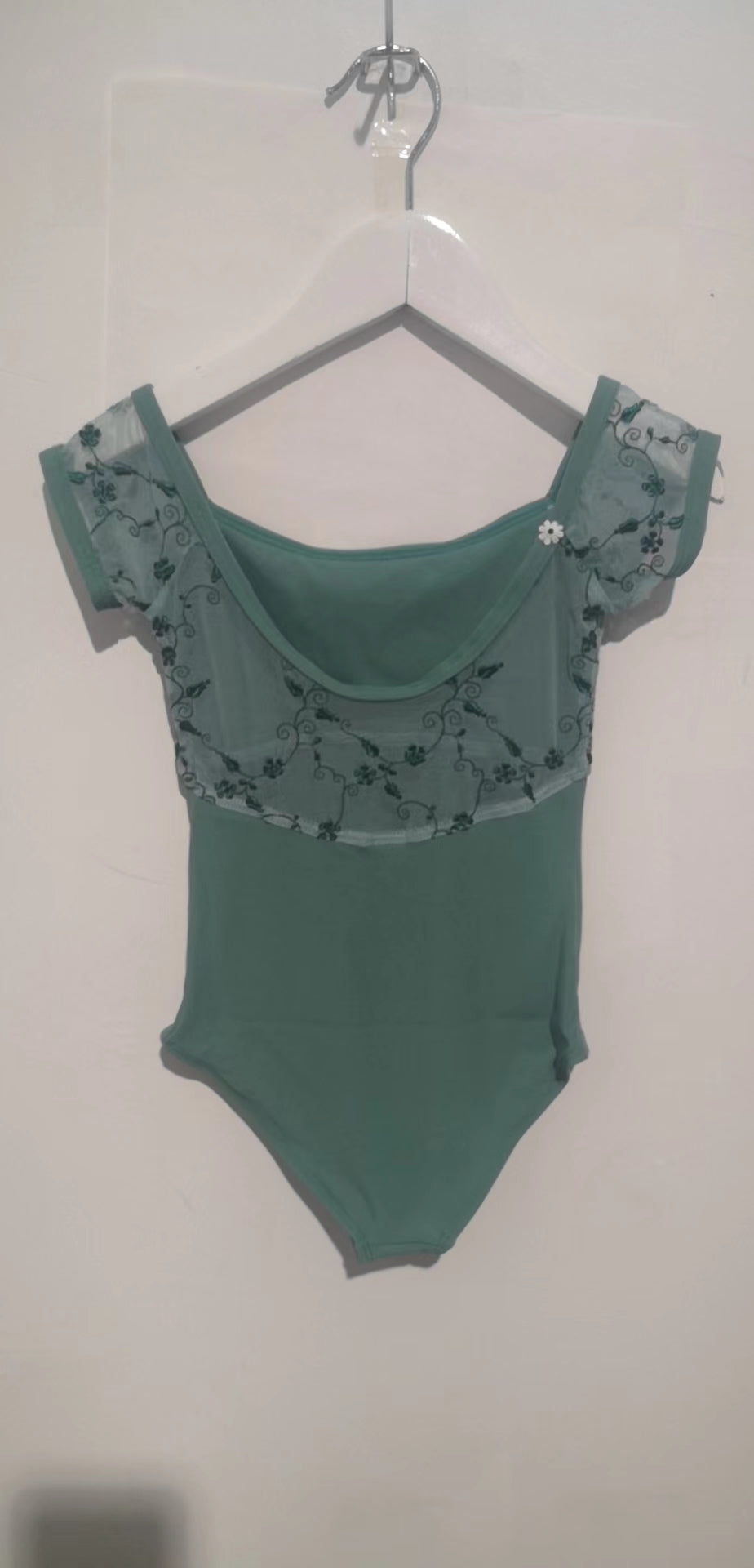 Girls Blue Embroidered Ballet Onesies