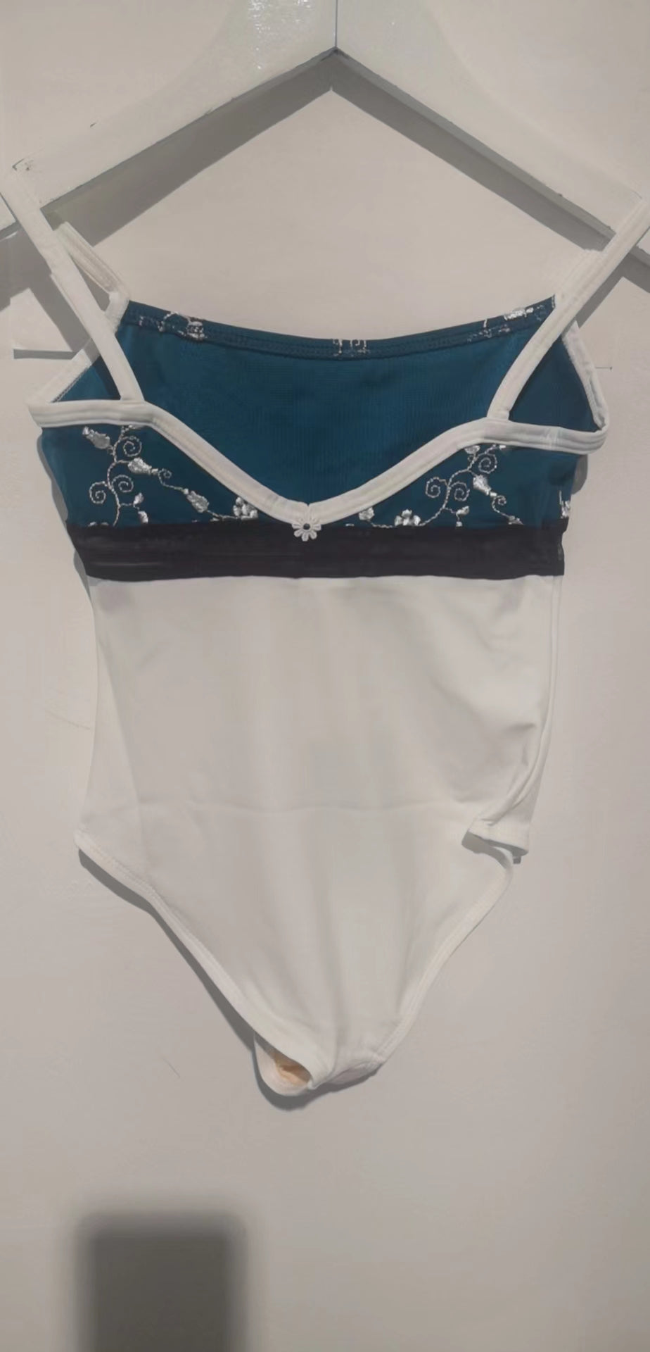 Girls Blue Embroidered Ballet Onesies