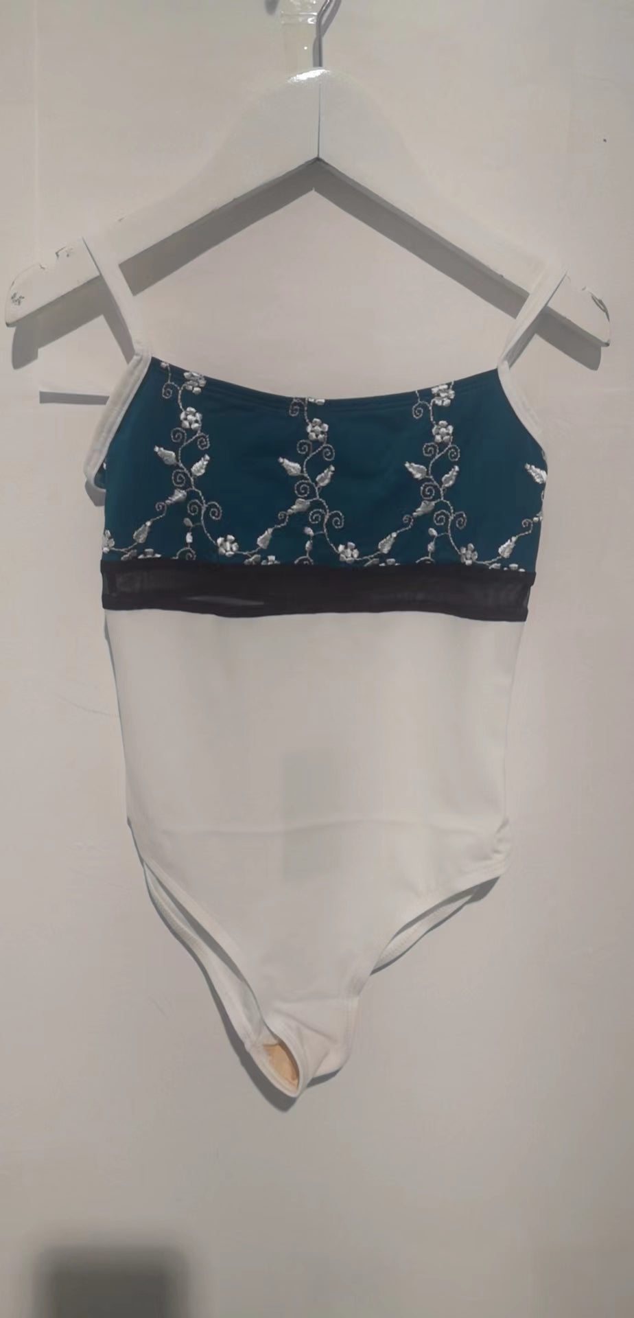 Girls Blue Embroidered Ballet Onesies