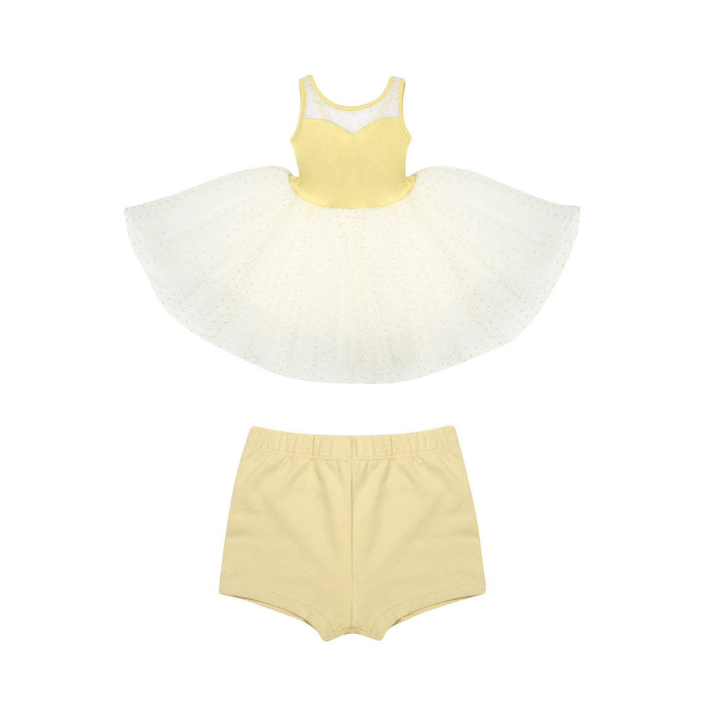 Girls Yellow Ballet Onesies Set